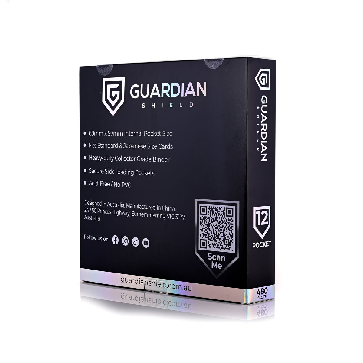Guardian Shield Zip Binder 12 Pocket Black
