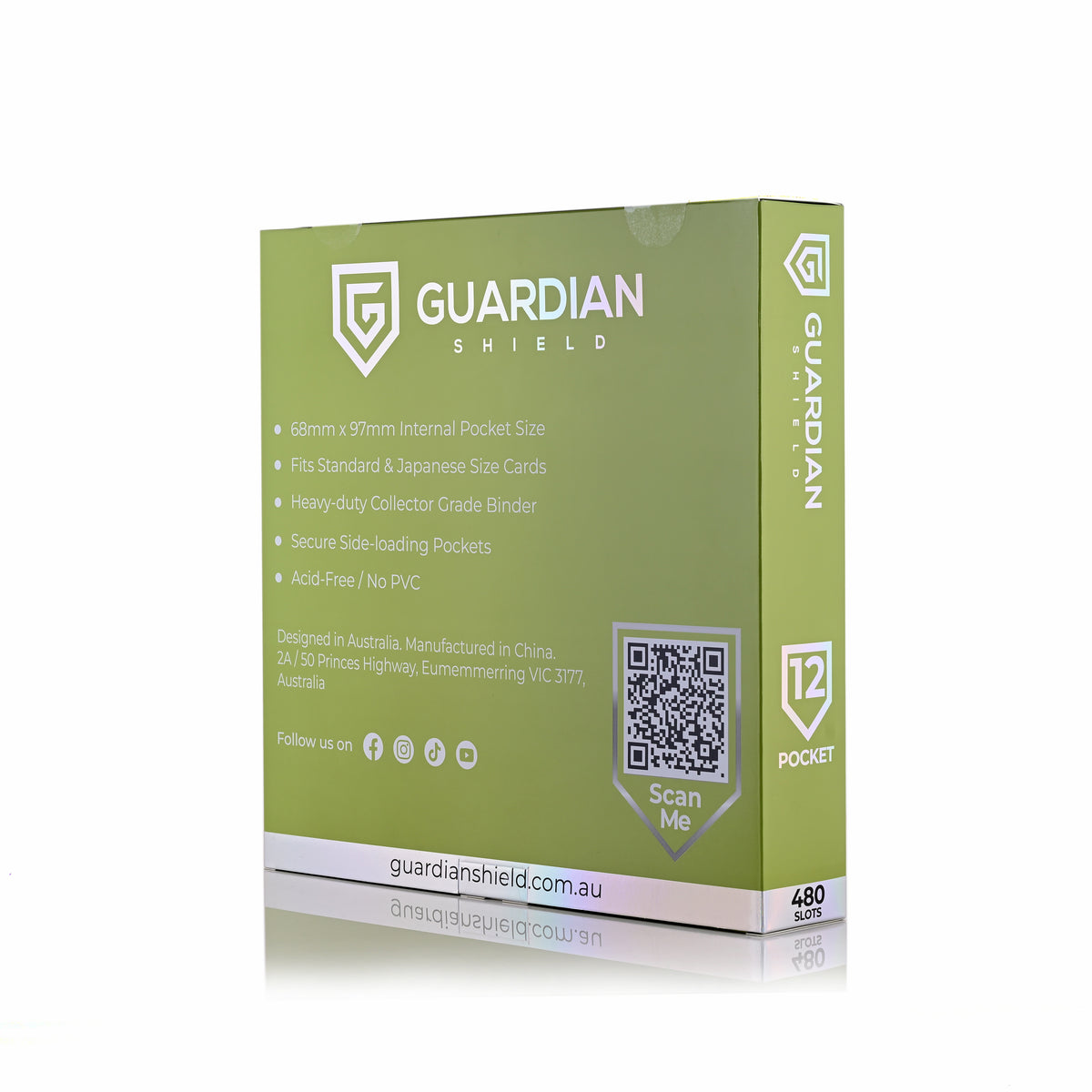 Guardian Shield Zip Binder 12 Pocket Green