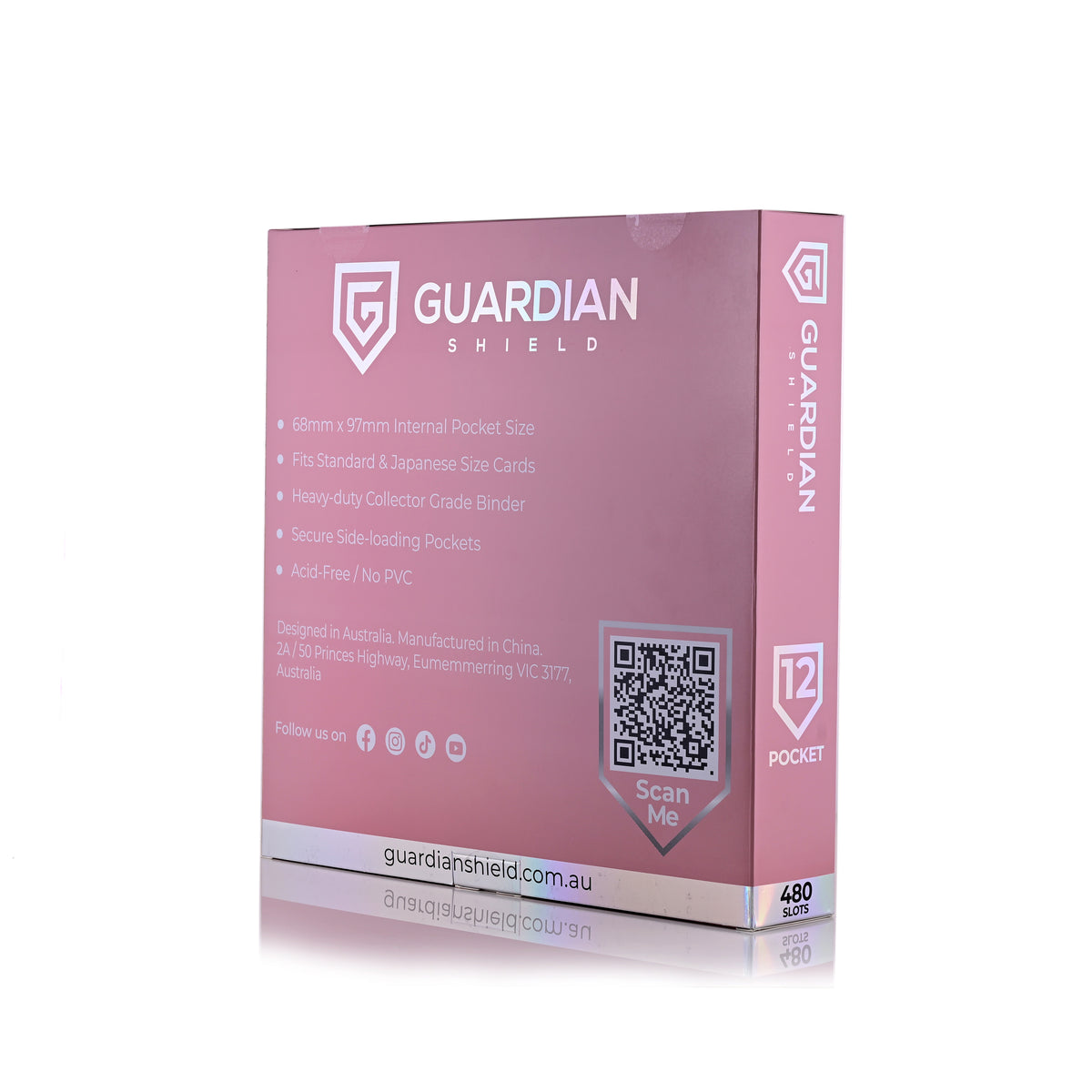 Guardian Shield Zip Binder 12 Pocket Pink