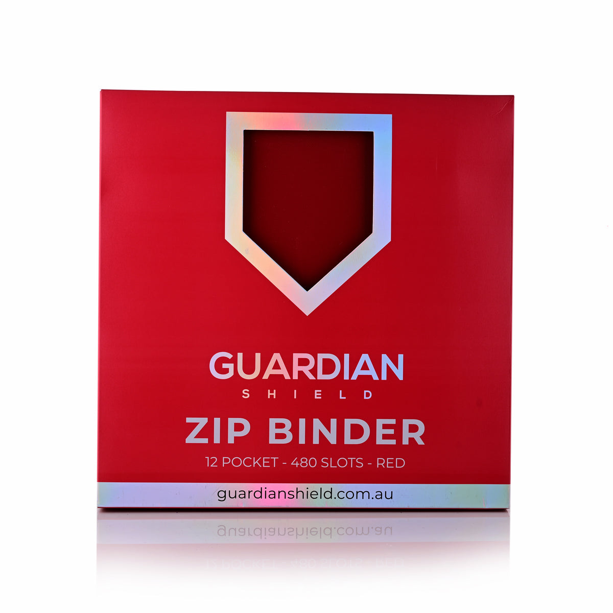 Guardian Shield Zip Binder 12 Pocket Red