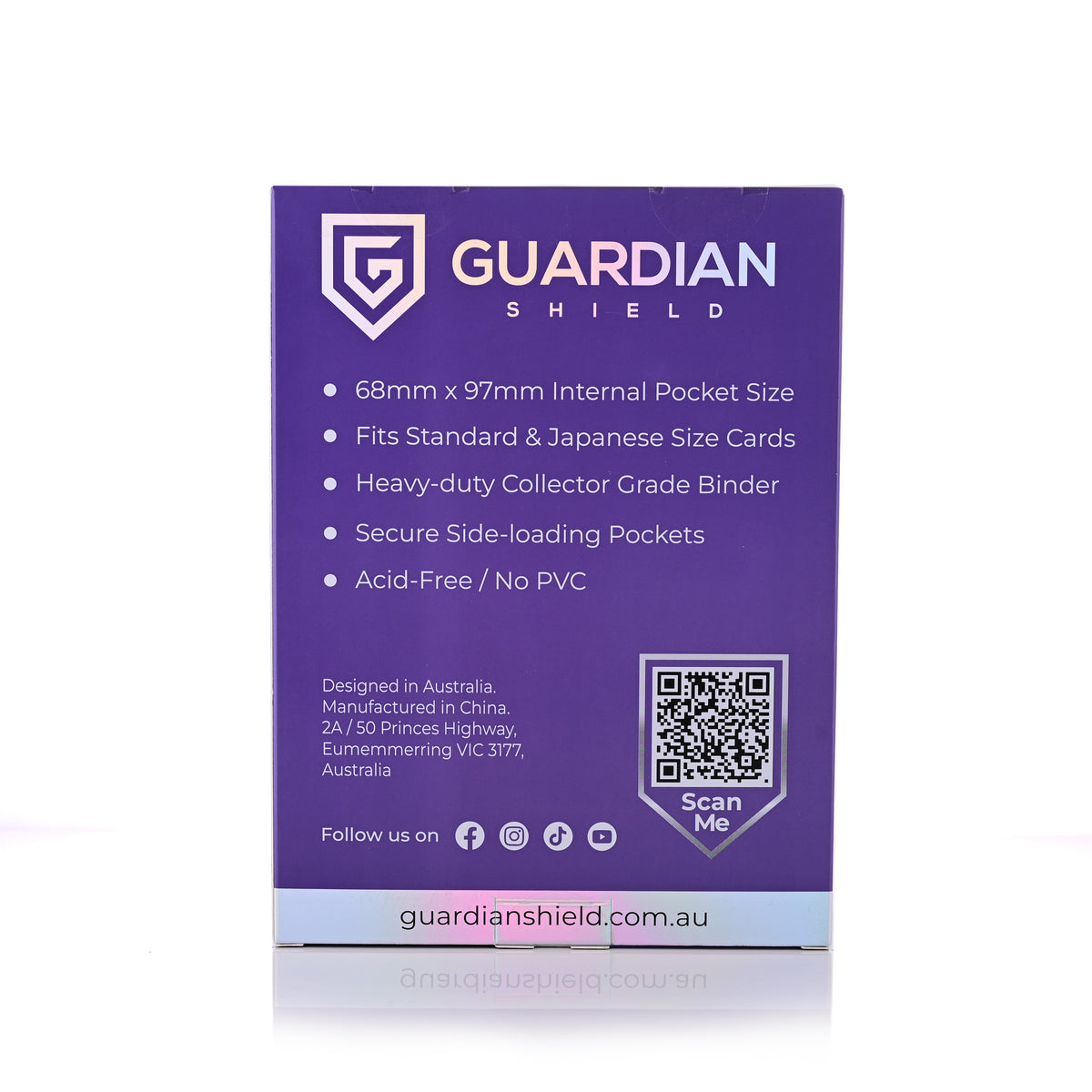 Guardian Shield Zip Binder 4 Pocket Purple
