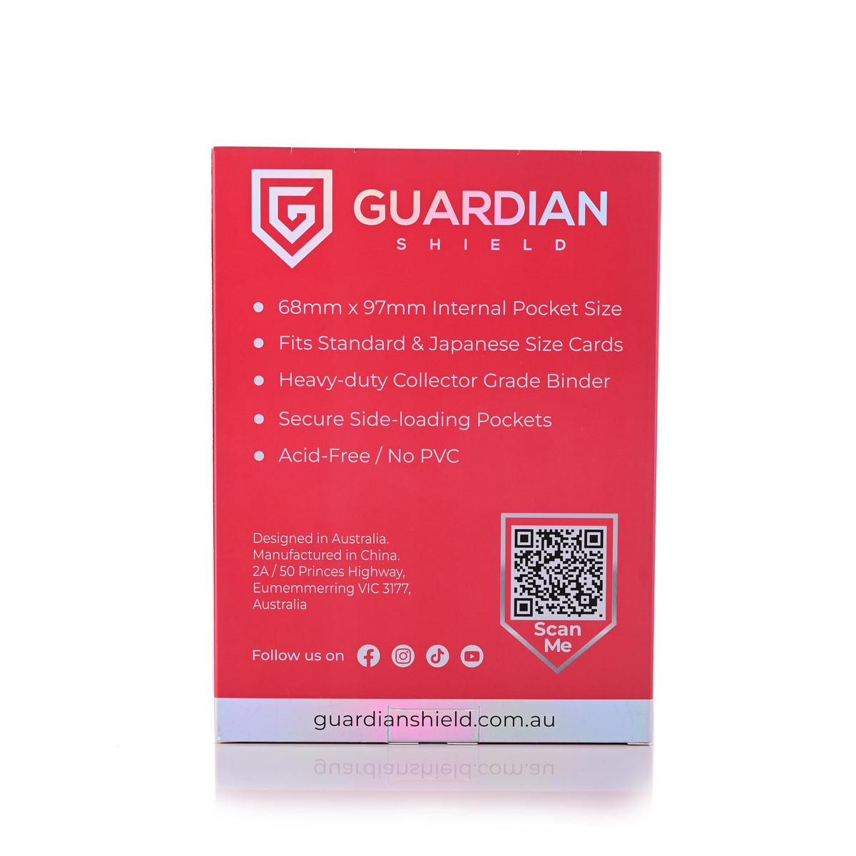 Guardian Shield Zip Binder 4 Pocket Red