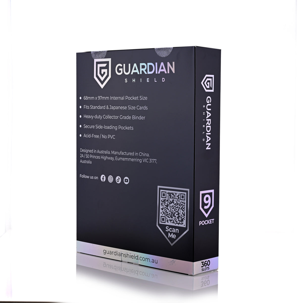 Guardian Shield Zip Binder 9 Pocket Black