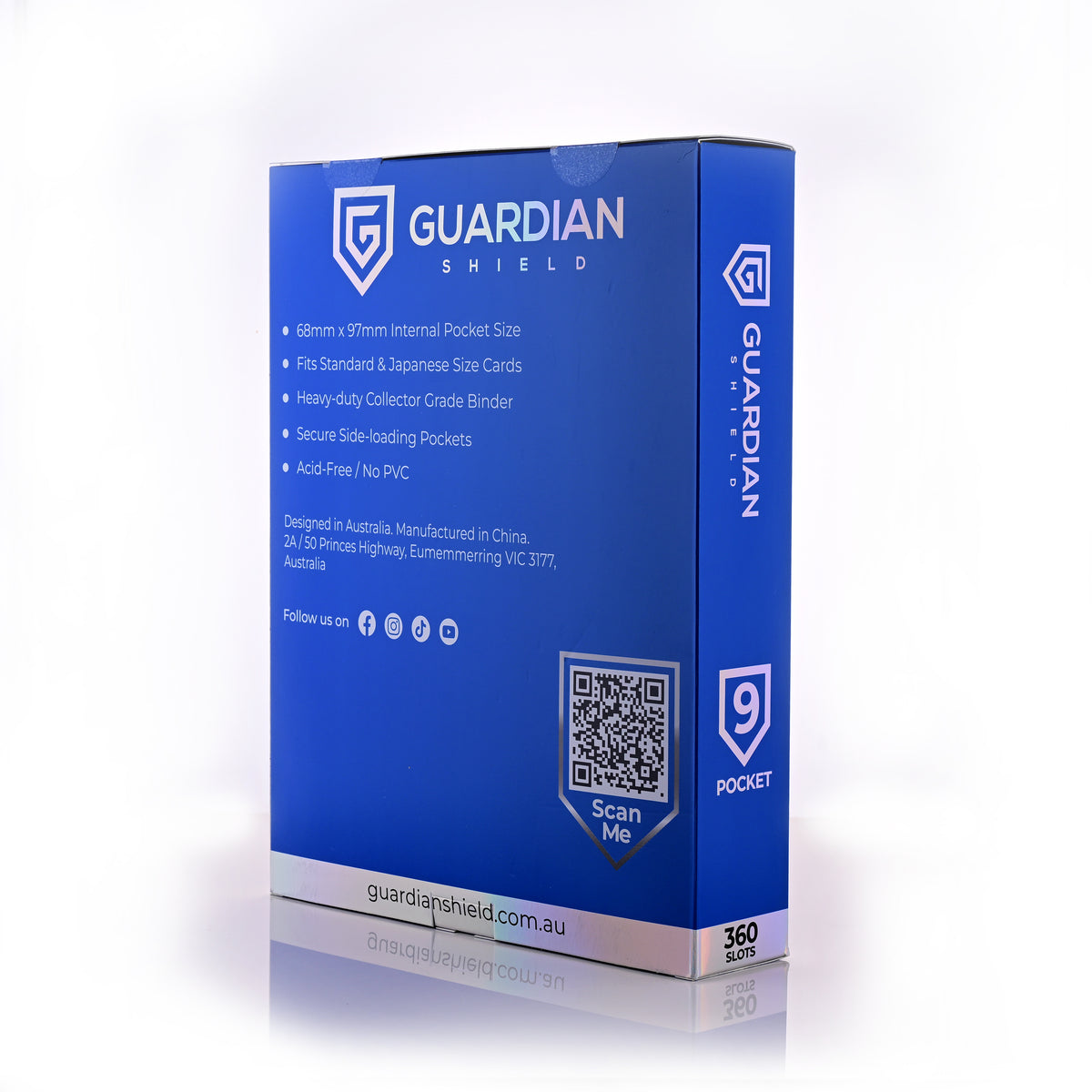 Guardian Shield Zip Binder 9 Pocket Blue