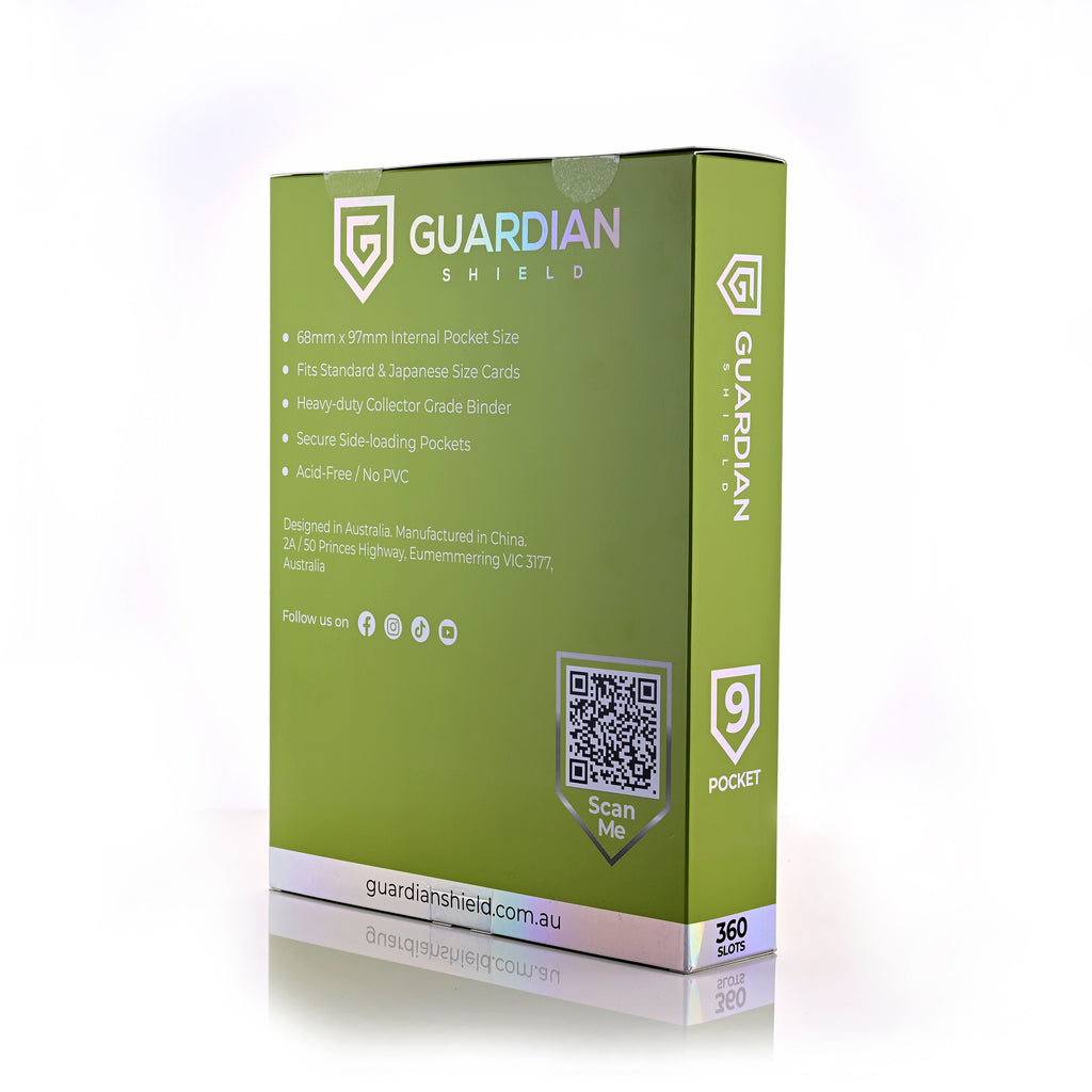 Guardian Shield Zip Binder 9 Pocket Green