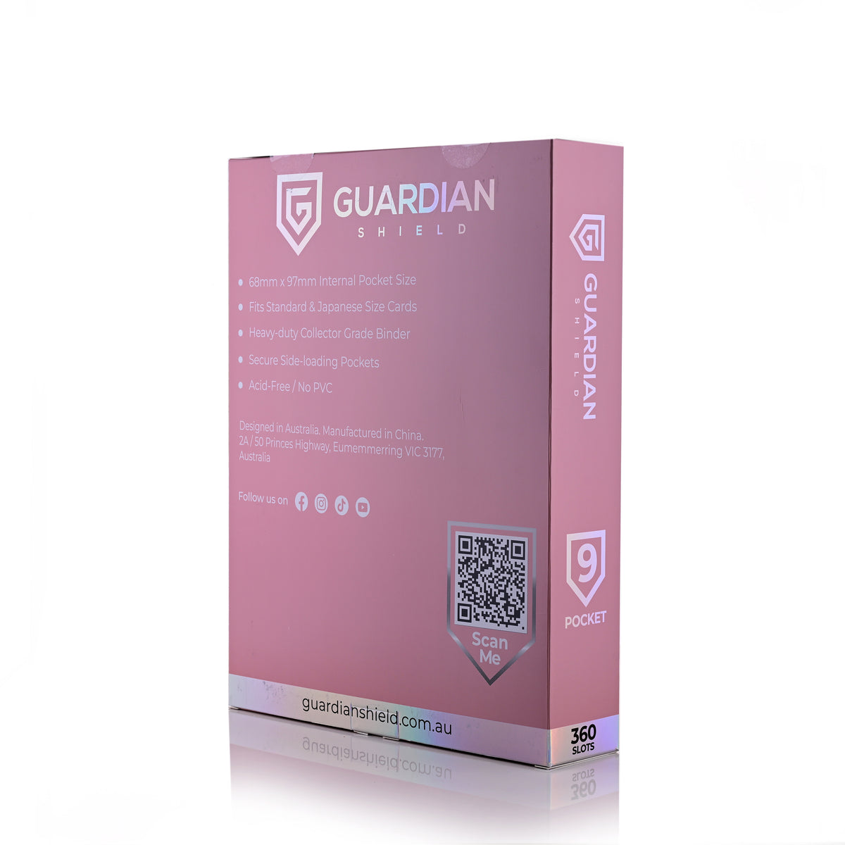 Guardian Shield Zip Binder 9 Pocket Pink