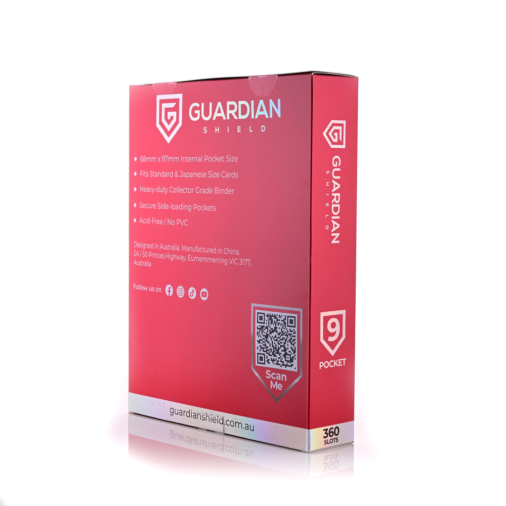 Guardian Shield Zip Binder 9 Pocket Red
