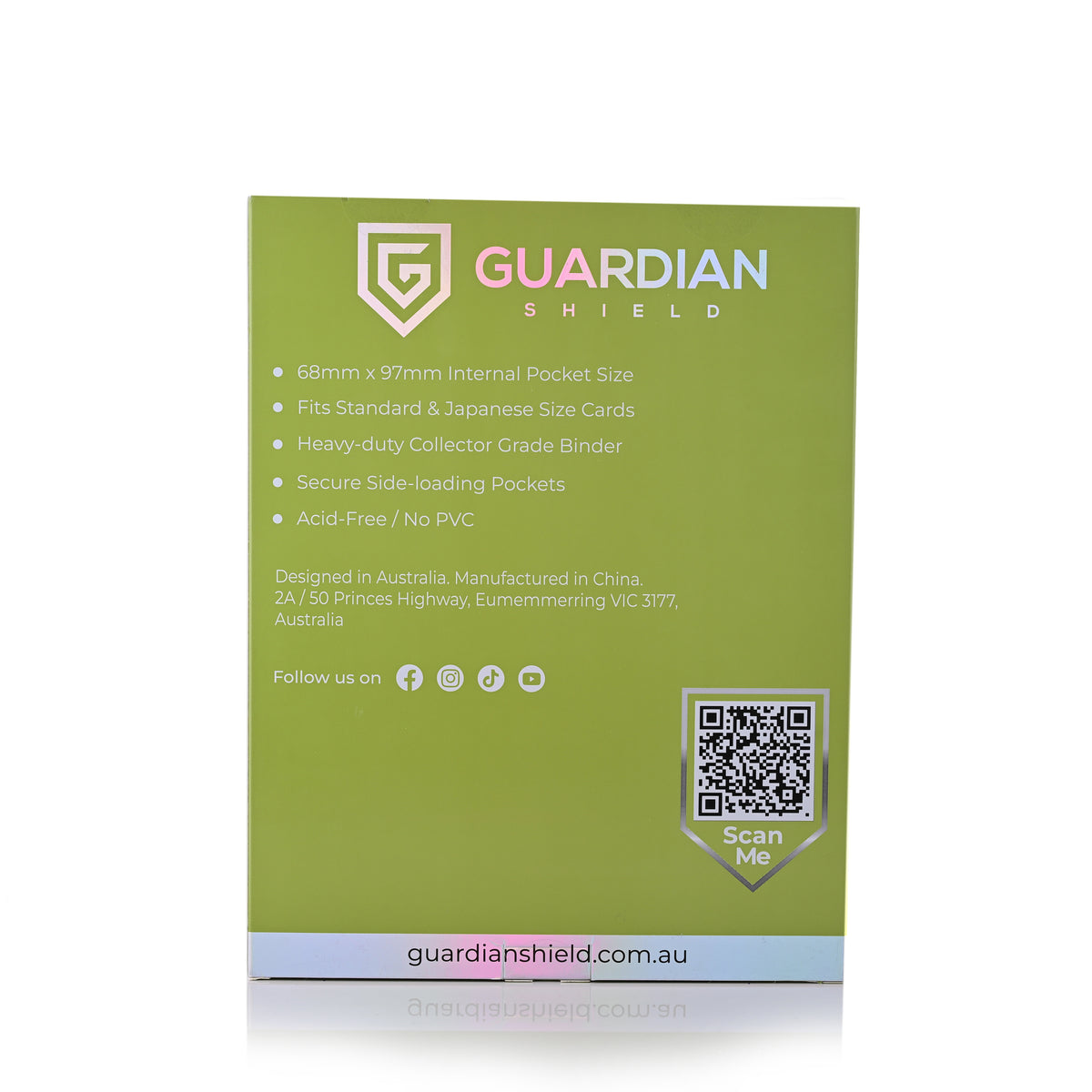 Guardian Shield Zip Binder 9 Pocket Green