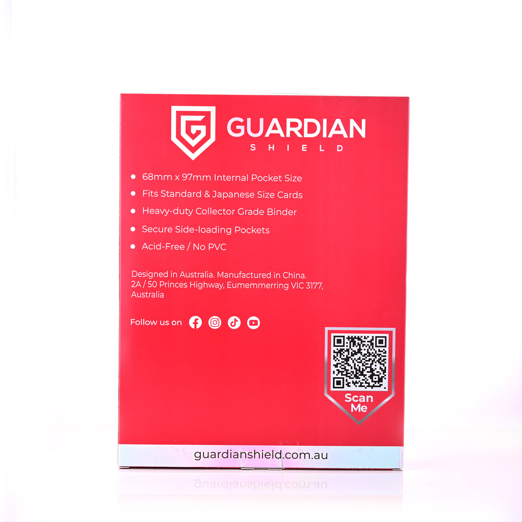Guardian Shield Zip Binder 9 Pocket Red