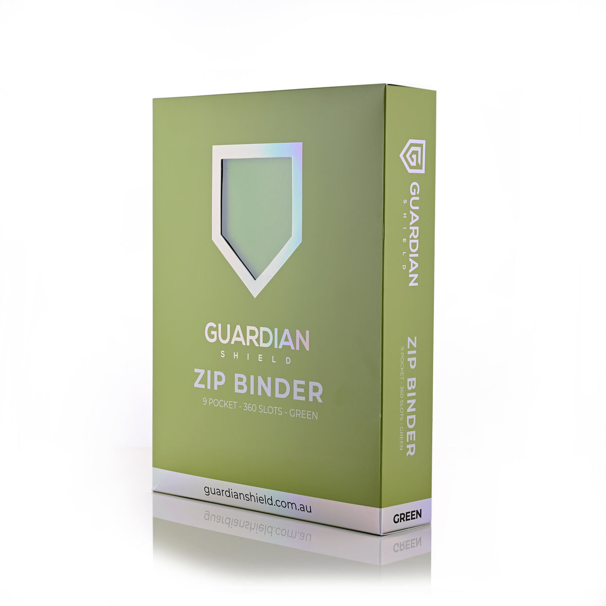 Guardian Shield Zip Binder 9 Pocket Green