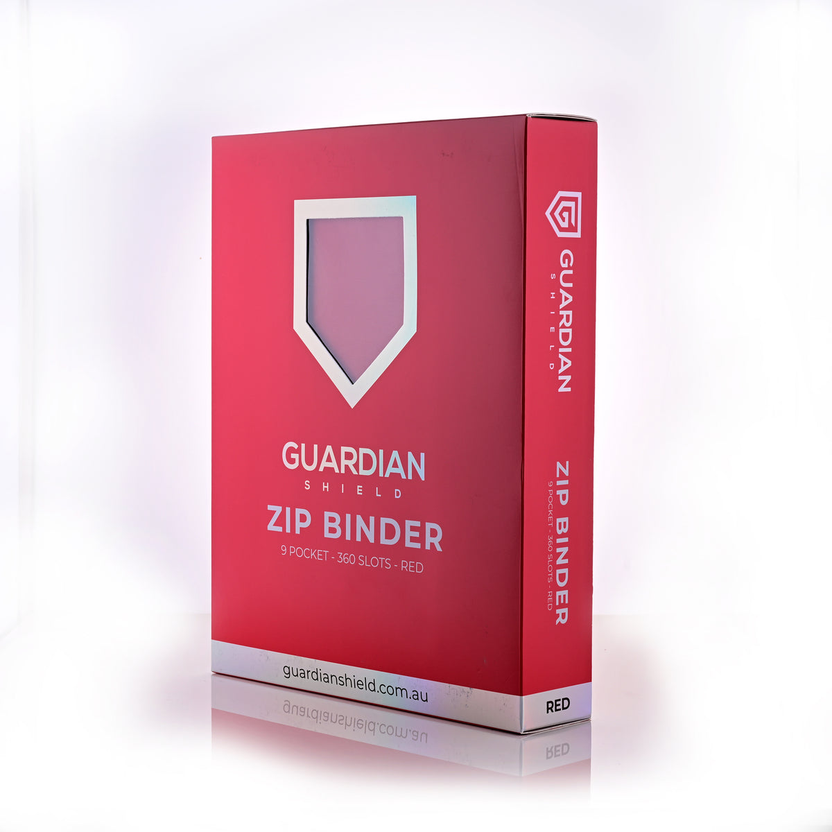 Guardian Shield Zip Binder 9 Pocket Red