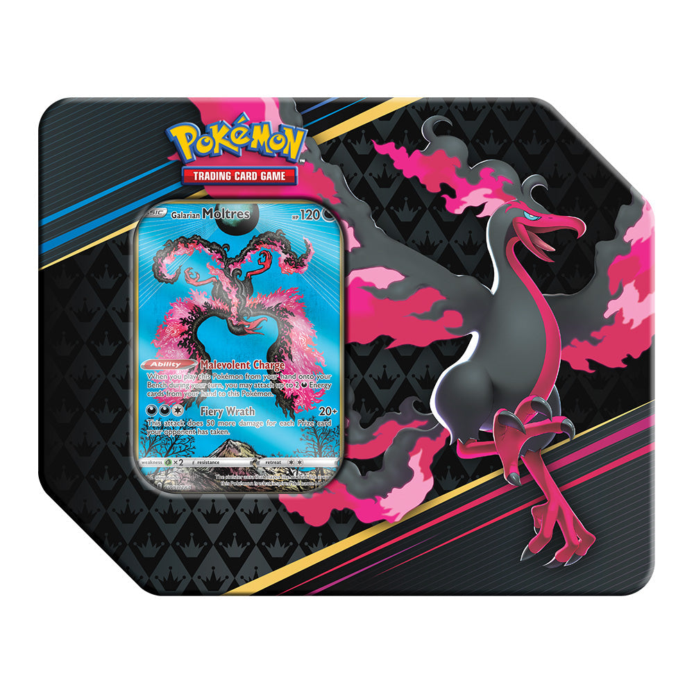 Pokemon TCG Crown Zenith Tin Galarian Moltres.