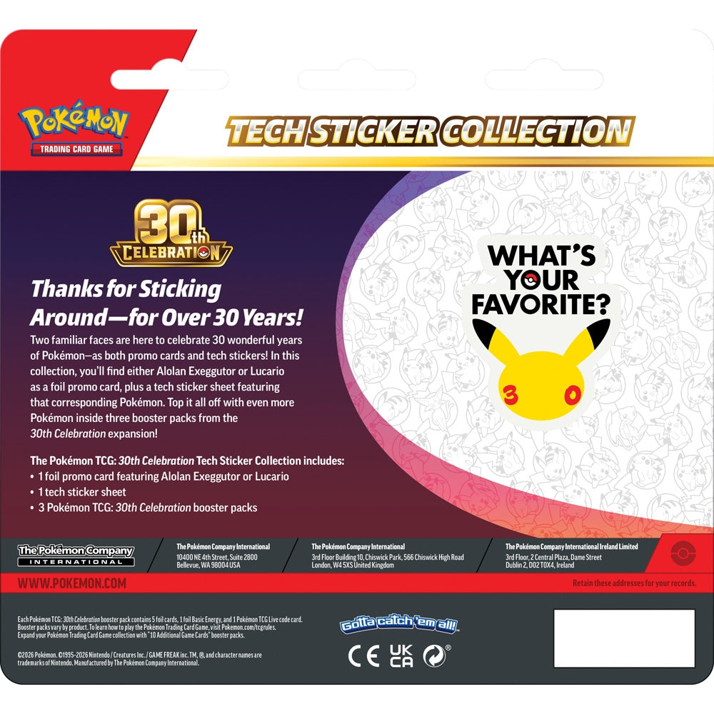 30th Celebration Tech Sticker Collection (Lucario)