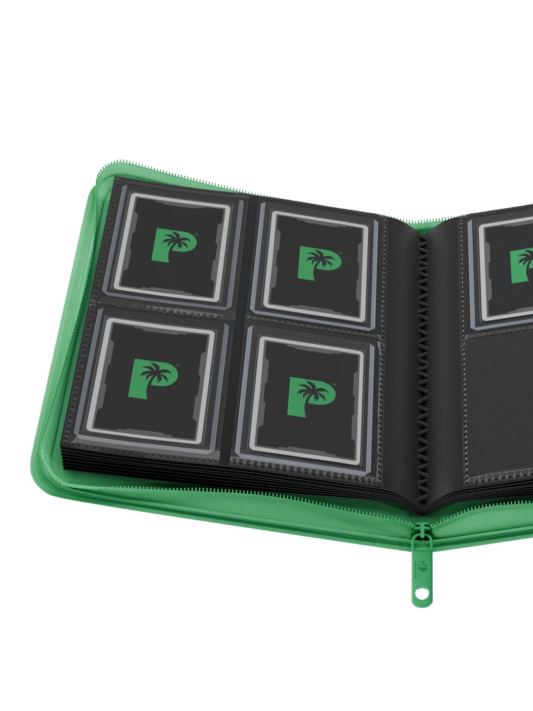 Palms Off Gaming Collector's Series Top Loader Zip Binder - 4 Pocket - Green