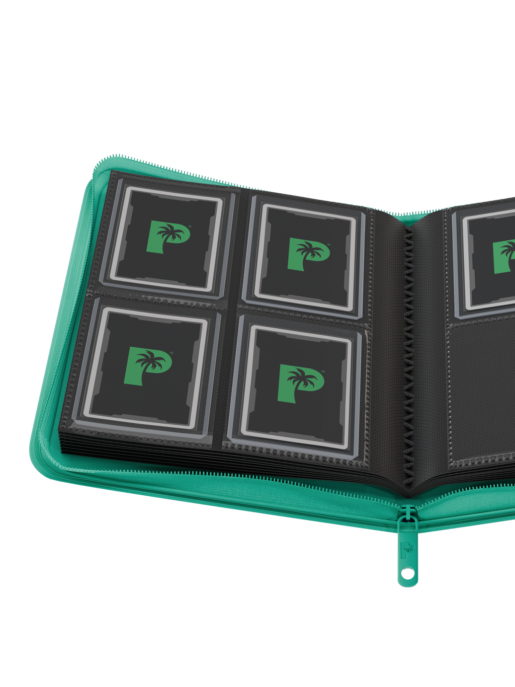 Palms Off Gaming Collector's Series Top Loader Zip Binder - 4 Pocket - Turquoise