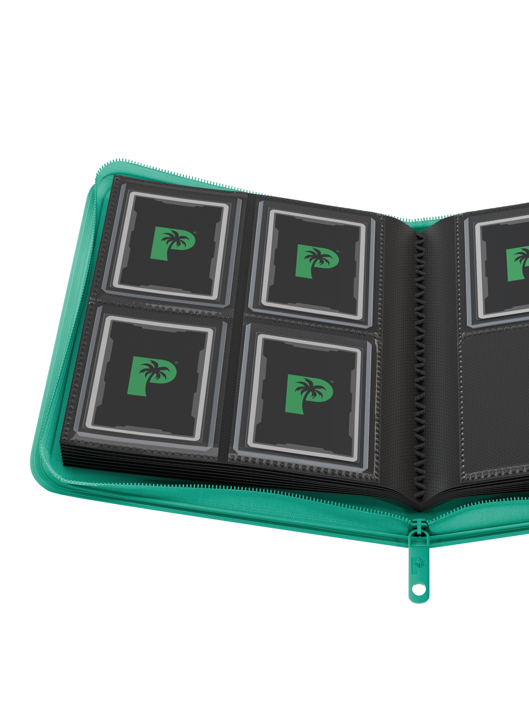 Palms Off Gaming Collector's Series Top Loader Zip Binder - 4 Pocket - Turquoise
