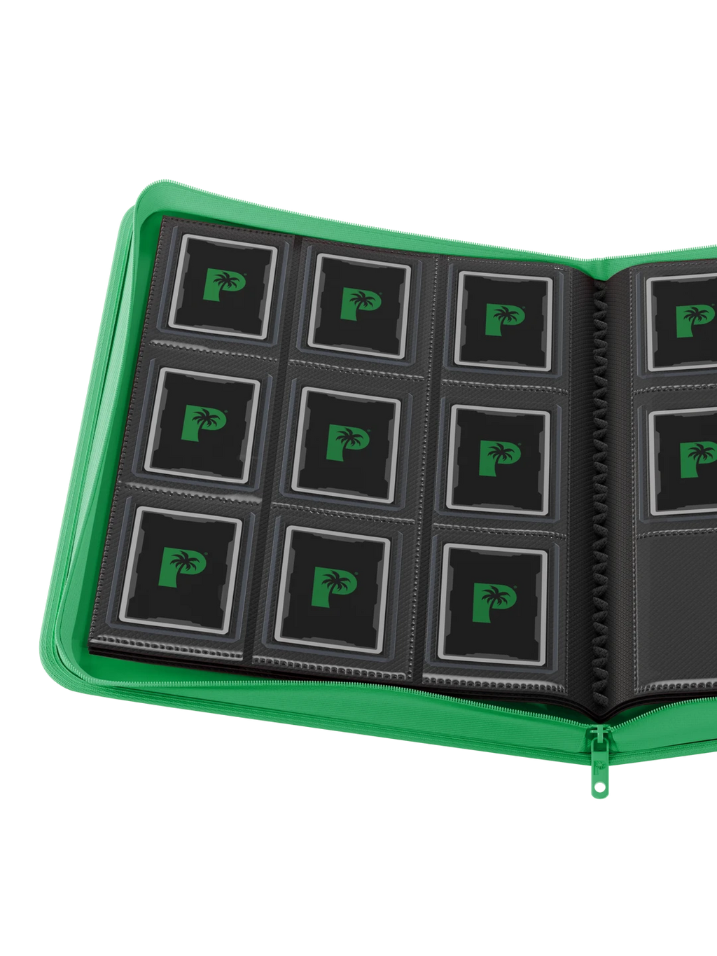 Palms Off Gaming Collector's Series Top Loader Zip Binder - 9 Pocket - Green
