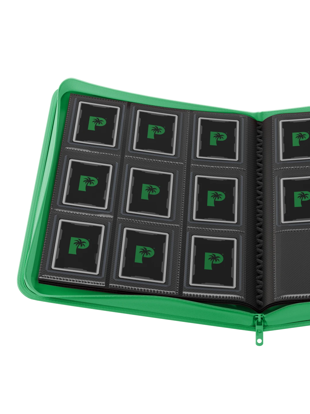 Palms Off Gaming Collector's Series Top Loader Zip Binder - 9 Pocket - Green