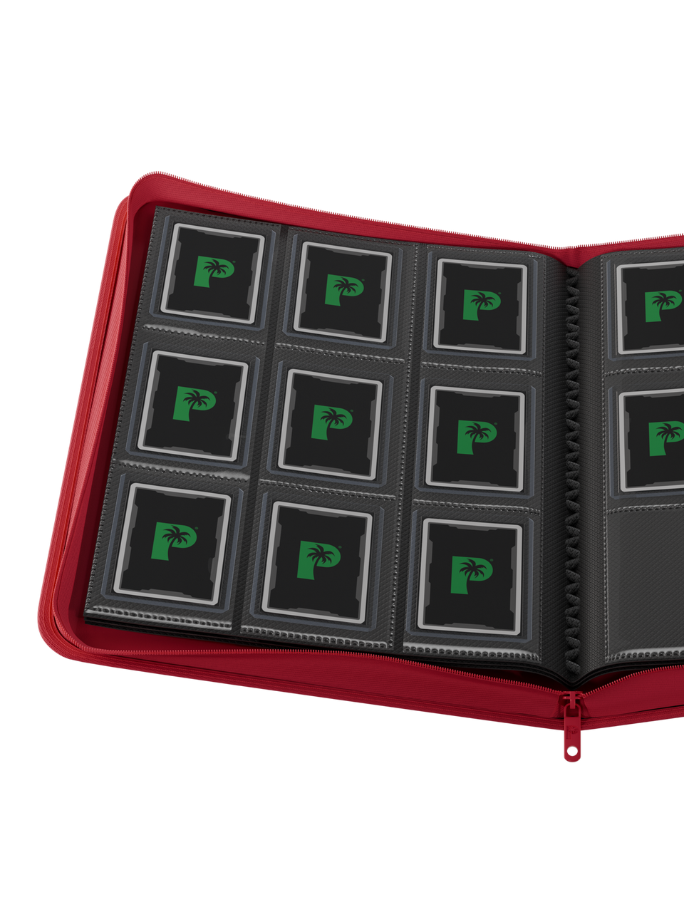 Palms Off Gaming Collector's Series Top Loader Zip Binder - 9 Pocket - Red
