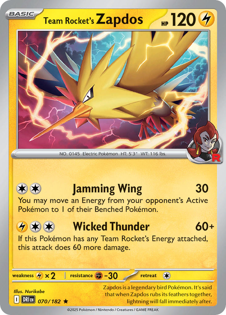 070  Team Rocket’s Zapdos (DRI)