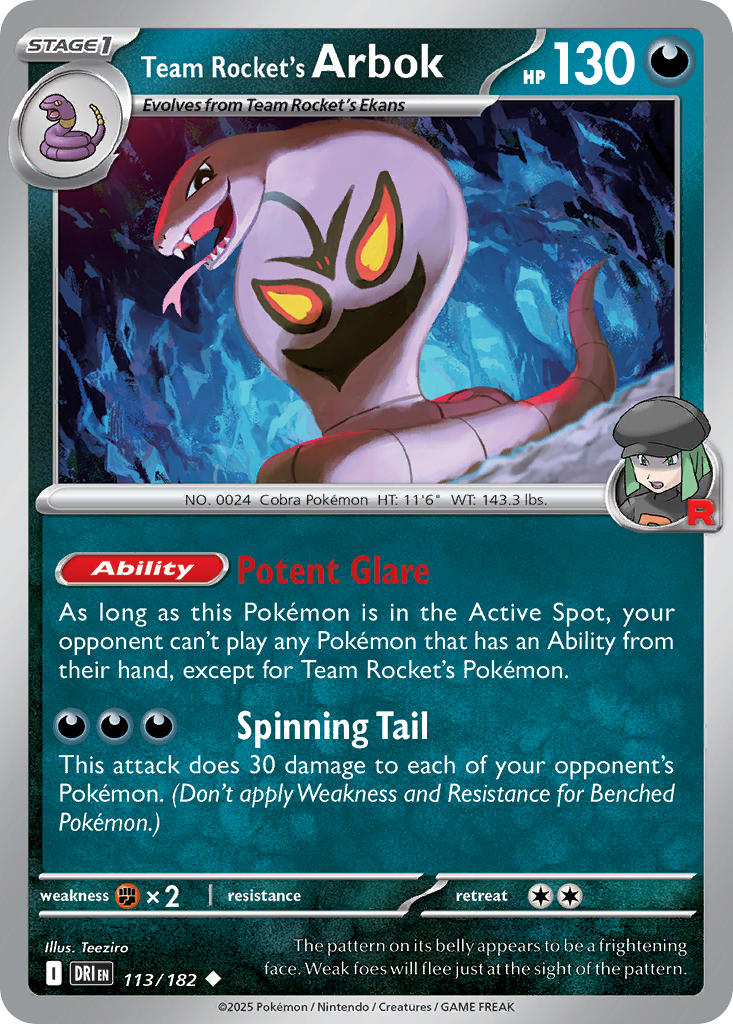 113  Team Rocket’s Arbok (DRI)